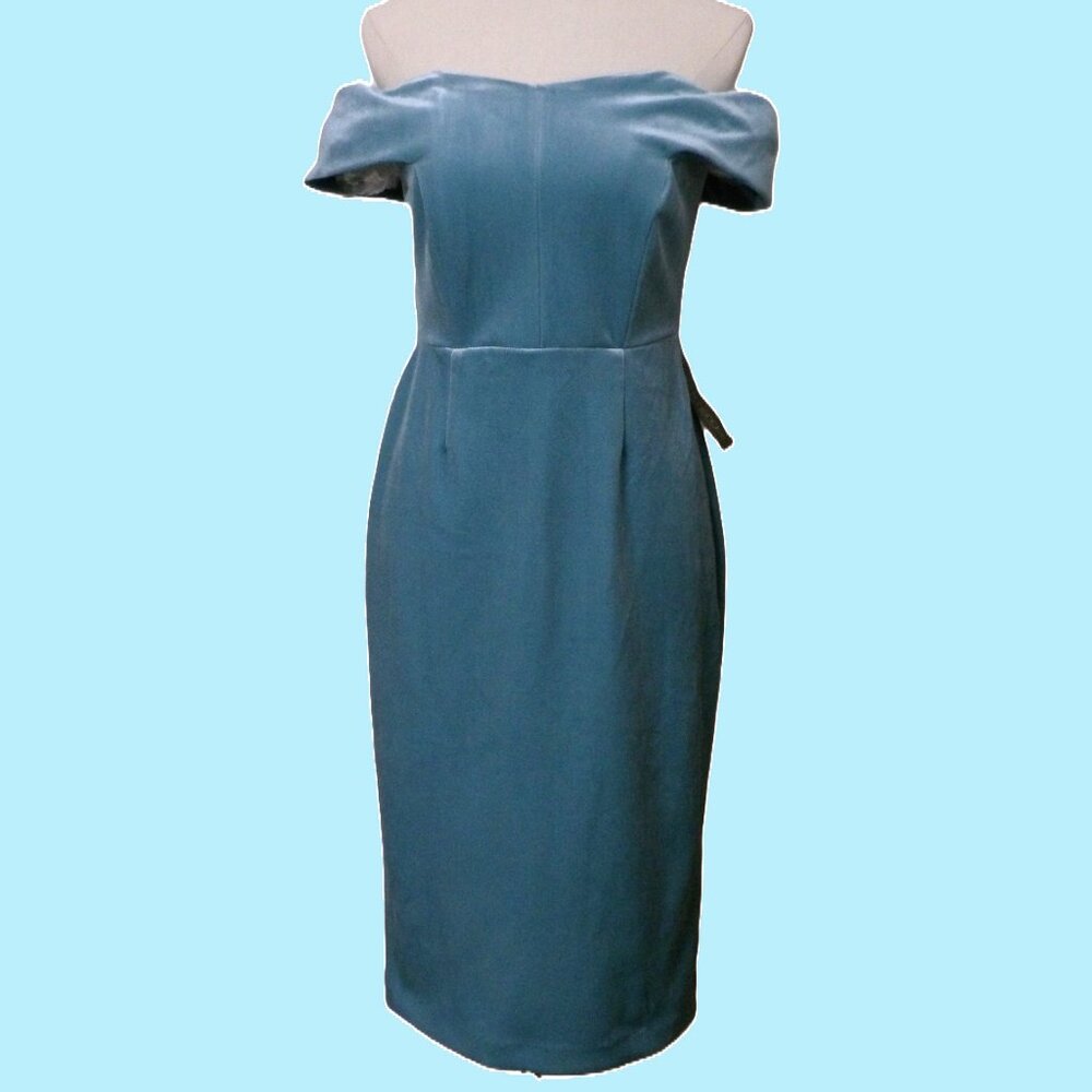 NWT New York & CO (Eva Mendes)  Off shoulder dress,  Ice blue (Size 4),